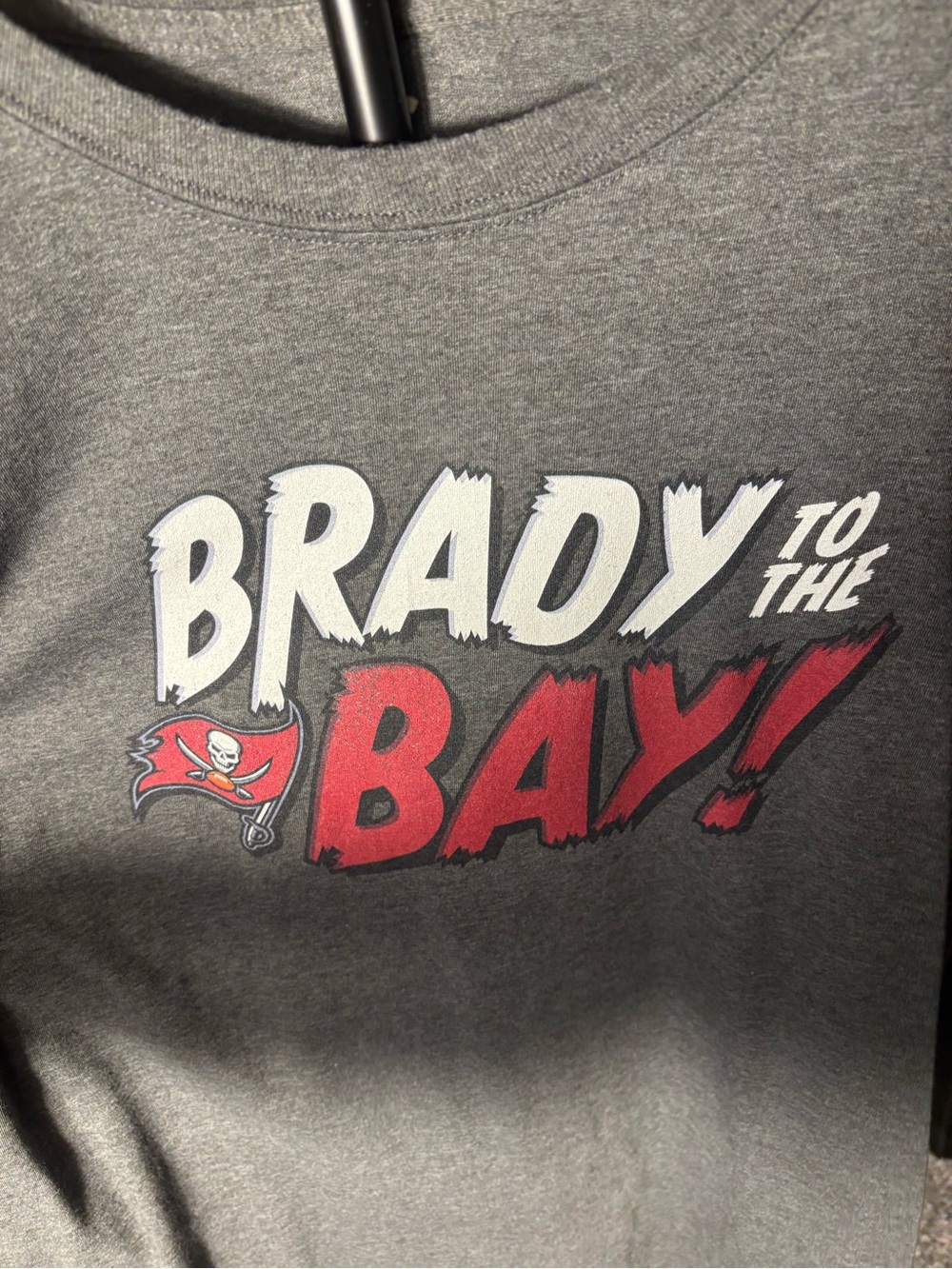 Fanatics Gray 'Brady to the Bay' Graphic Tee with Red and White Accents